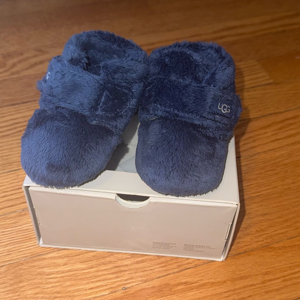 UGG Navy Plush Slip-On Clog Slippers